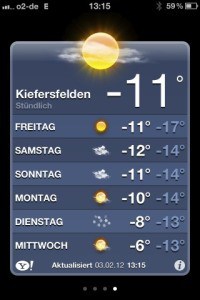 Außentemperatur In Kiefersfelden -11°C